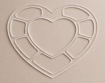 Heart Charcuterie Acrylic Router Template | 1/4" Acrylic Routing Jig | Food Board Template | Woodworking Router Guide