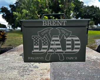 Personalized Laser Engraved Ammo Can: Custom Steel 50 Cal Box