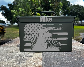 Personalized Laser Engraved Ammo Can: 50 Cal Steel Box