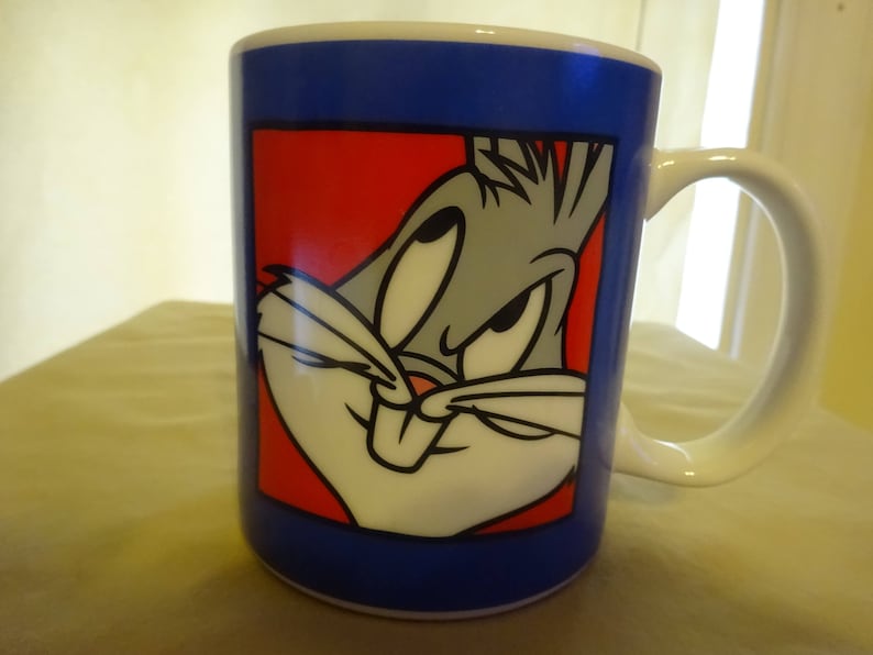 Lot of 4 Vtg 1992 LOONEY TUNES 3D Mugs Cups Coyote Bugs Bunny Taz Tweety