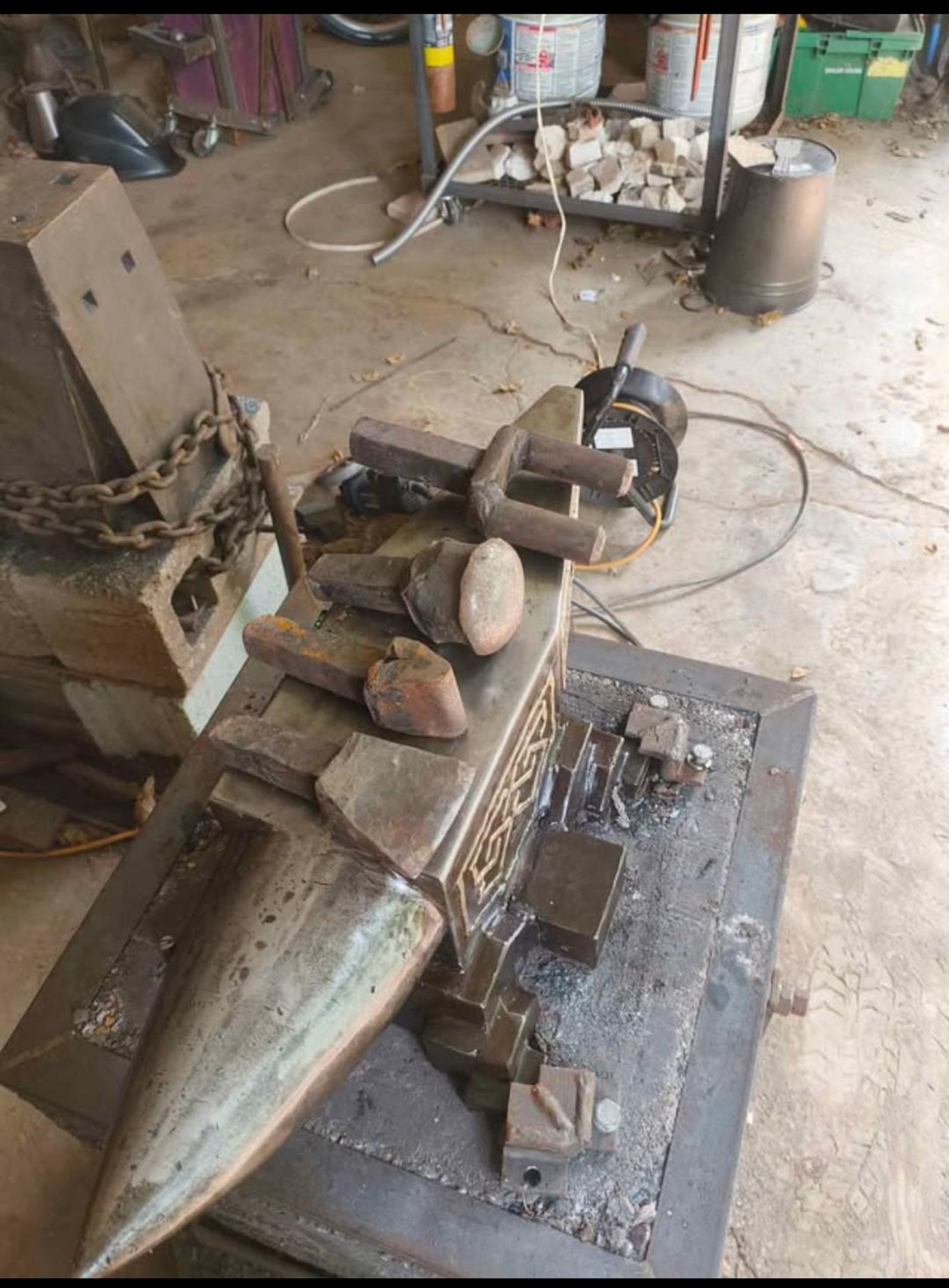 Unique Anvil Custom 160 Lb Anvil With Dwarven Bronze Inlays and Gemstones - One of A ...