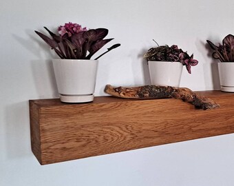 White Oak Veneer Floating Shelf Finished with Danish Oil