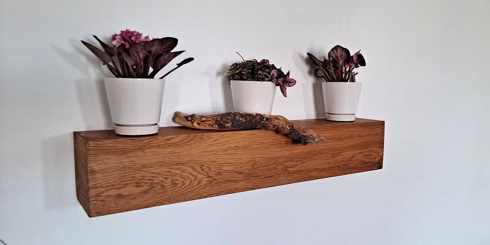 White Oak Veneer Floating Shelf Finished With Danish Oil Etsy