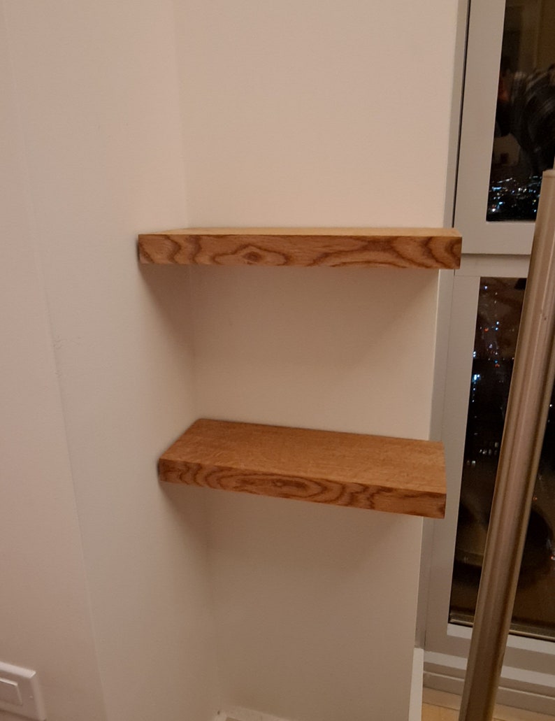 White Oak Floating Shelves With Danish Oil Finish Etsy