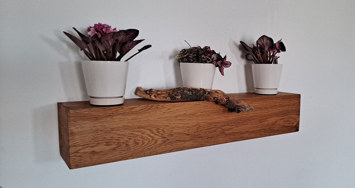 White Oak Veneer Floating Shelf Finished With Danish Oil Etsy