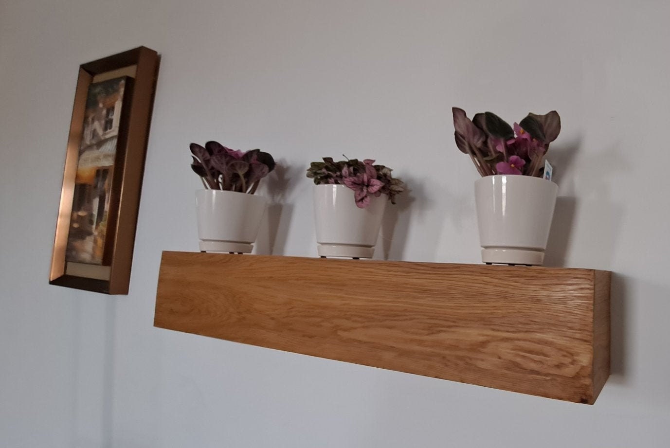 White Oak Veneer Floating Shelf Finished With Danish Oil Etsy