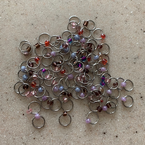 Snag Free Handmade Purple Round O Ring Stitch Markers for Knitting - Choose Your Quantity