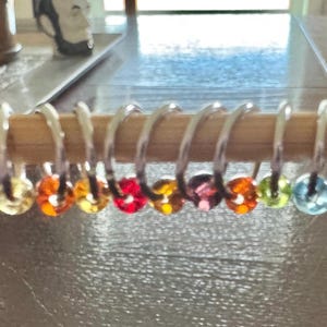 Handmade Colorful Glass Bead Stitch Markers - Snag-Free Knitting Rings