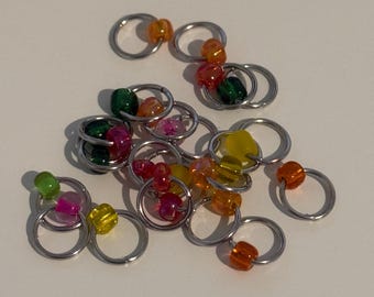 Handmade Colorful Glass Bead Stitch Markers for Knitting