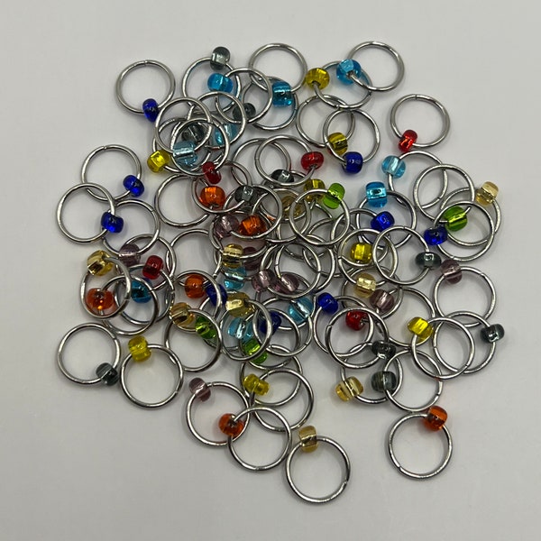 Snag-Free Handmade Rainbow Round O Ring Stitch Markers for Knitting - Choose your size and quantity!