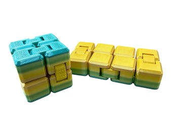 3D Printed Infinity Cube Fidget Toy | Handmade PLA | Sensory Fidget for Focus | Office Desk Toy | Quiet Stress Relief | Unique Color Combos