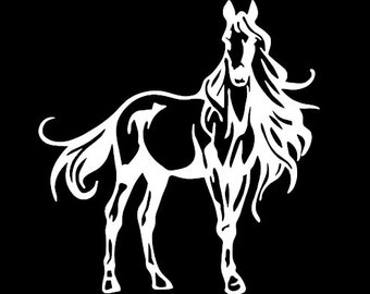 Five STAR SUPPLY Horse Head Vinyl Sticker Decal 8 x 5.5 White V176