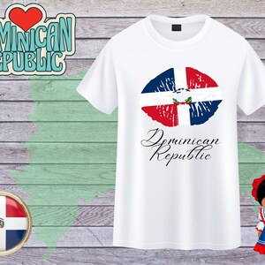Dominican Republic  kiss flag design white T-shirt