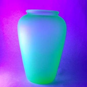 Antique Frost Uranium Glass Vase