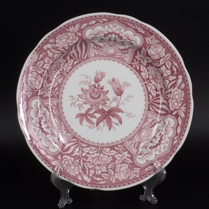 Piatto piano Transferware Spode Cranberry/Red, FLORAL