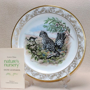 LENOX Snow Leopard Plate, First in the Series of Nature&#39;s Nursery