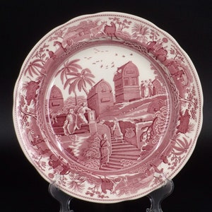 Piatto da portata Spode Cranberry/Red Transferware CARAMANIAN