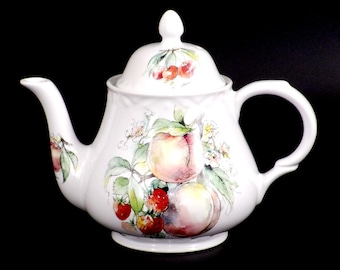 Vintage English Teapot by Wood & Son, Fruit design
