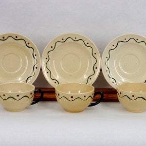California Provincial 3 Cups and Saucers, Vintage Poppytrail by Metlox, Hand painted