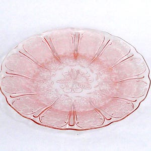 Pink CHERRY BLOSSOM Dinner Plate, Jeanette, Depression Glass
