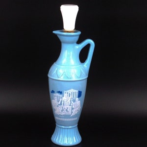 1961 Jim Beam Grecian Decanter/Bottle, Blue Mild Glass D334 119