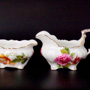 Hammersley Creamer and Open Sugar, floral print