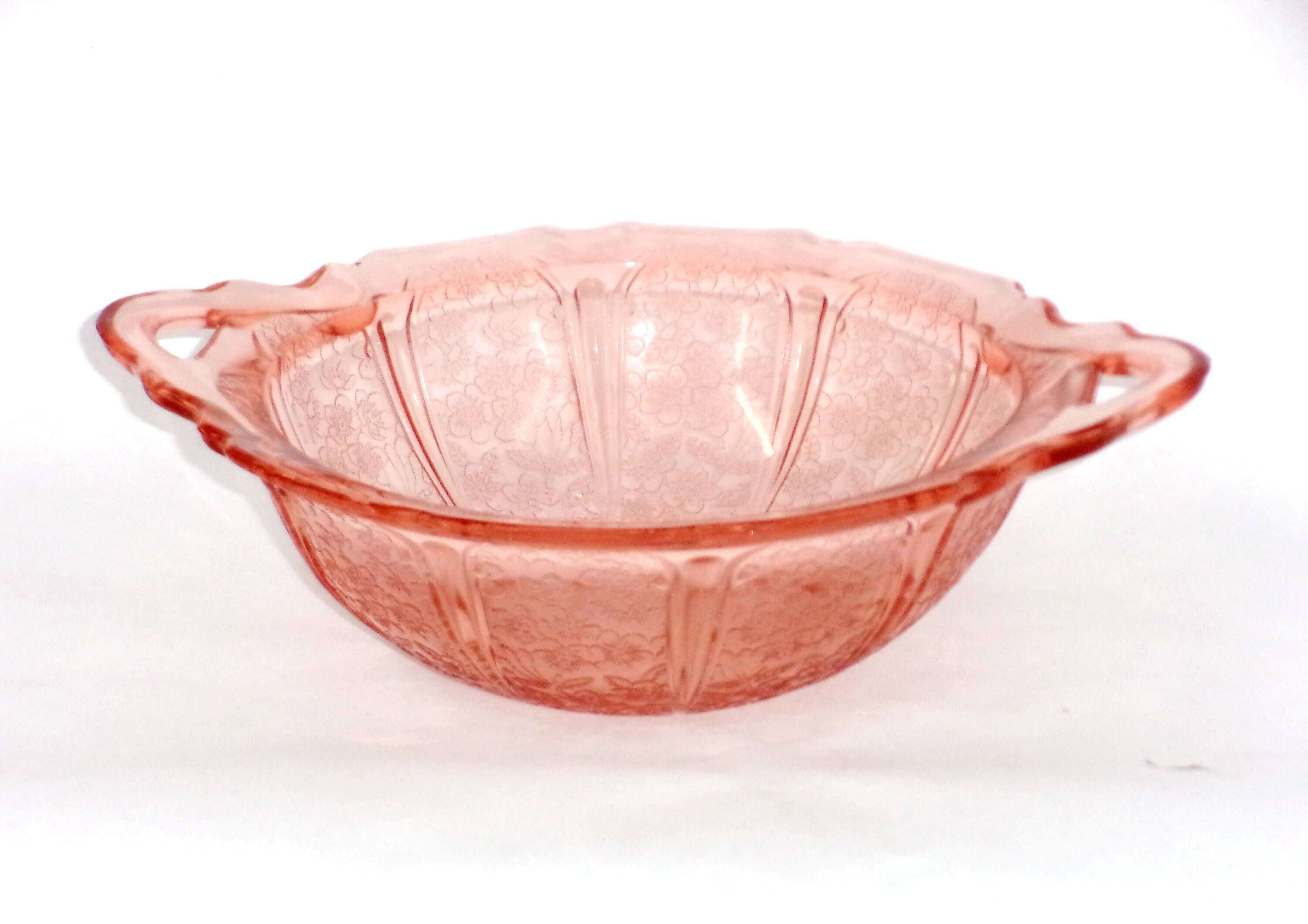 Vintage pink glass bowl with handles - Etsy 日本