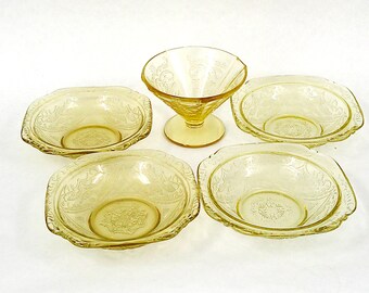 フェデラルグラス　マドリッド　イエロー　3コンパートメントプレート フェデラルグラス・マドリッド・イエロー・3コンパートメントプレート