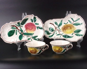 2 Vintage Italian Snack Sets, Hand Painted