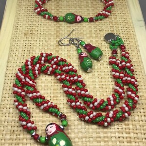 Red Green White Matryoshka Set