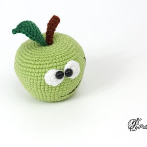 Funny apple crochet PATTERN, Amigurumi fruit tutorial, DIY teacher gift. PDF file (English) image 7