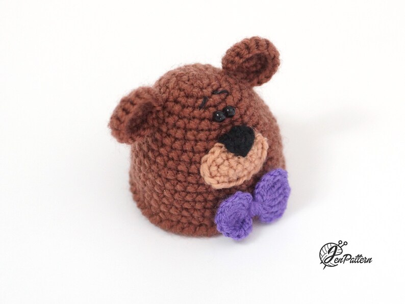 Bear egg warmer crochet PATTERN, Easter decoration, DIY egg cozy, kitchen decor tutorial. PDF file English image 7