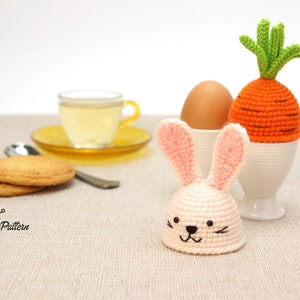 Bunny and Carrot egg warmers crochet PATTERN, DIY Easter kitchen decoration tutorial. PDF file English image 10