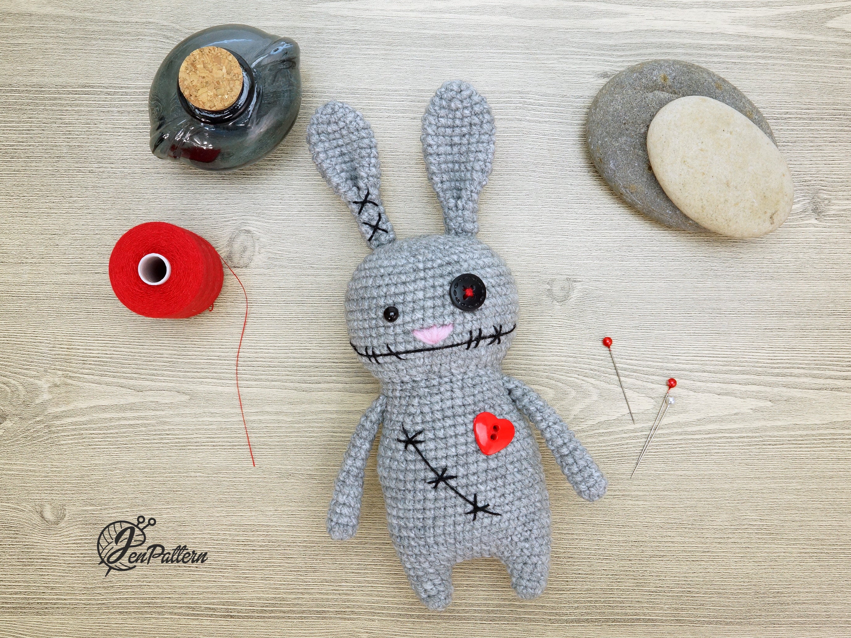 Voodoo Bunny crochet PATTERN Voodoo doll Halloween amigurumi Etsy