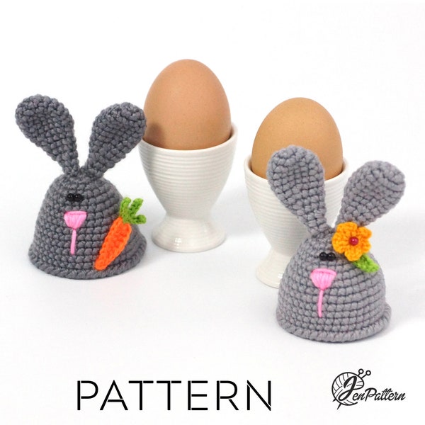 Easter bunny egg warmer crochet PATTERN, Easter decoration, DIY kitchen decor tutorial. PDF file (English)