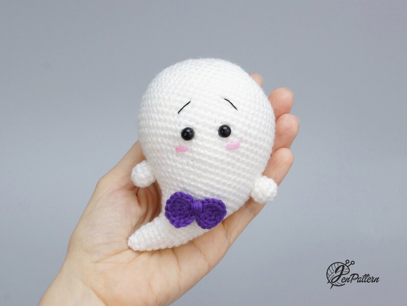 Halloween ghost crochet PATTERN, DIY Kawaii ghost ornaments, Cute Halloween amigurumi crochet tutorial. PDF file English image 5