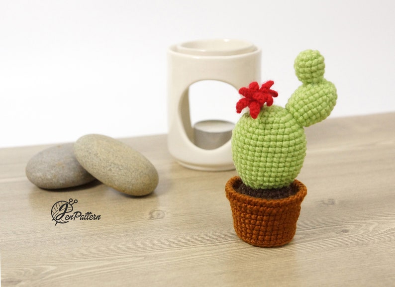 Cactus Collection crochet PATTERN, Amigurumi cactus plant, Crochet prickly pear tutorial. PDF file English image 8