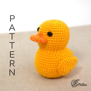 Yellow rubber duck crochet PATTERN, Amigurumi ducky tutorial, DIY crochet duckling. PDF file (English)
