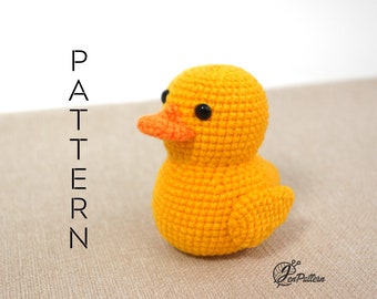 Yellow rubber duck crochet PATTERN, Amigurumi ducky tutorial, DIY crochet duckling. PDF file (English)