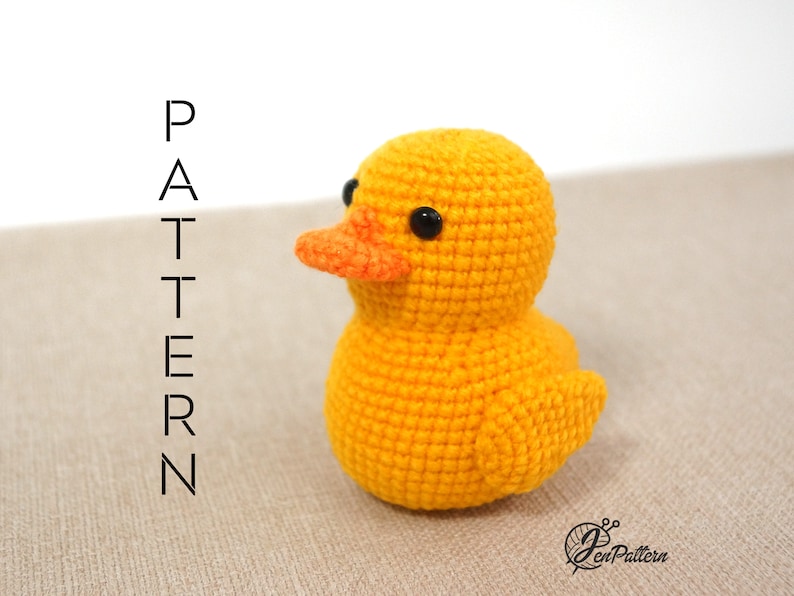 Yellow rubber duck crochet PATTERN, Amigurumi ducky tutorial, DIY crochet duckling. PDF file English image 1