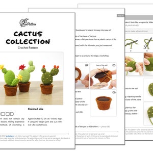 Cactus Collection crochet PATTERN, Amigurumi cactus plant, Crochet prickly pear tutorial. PDF file English image 3