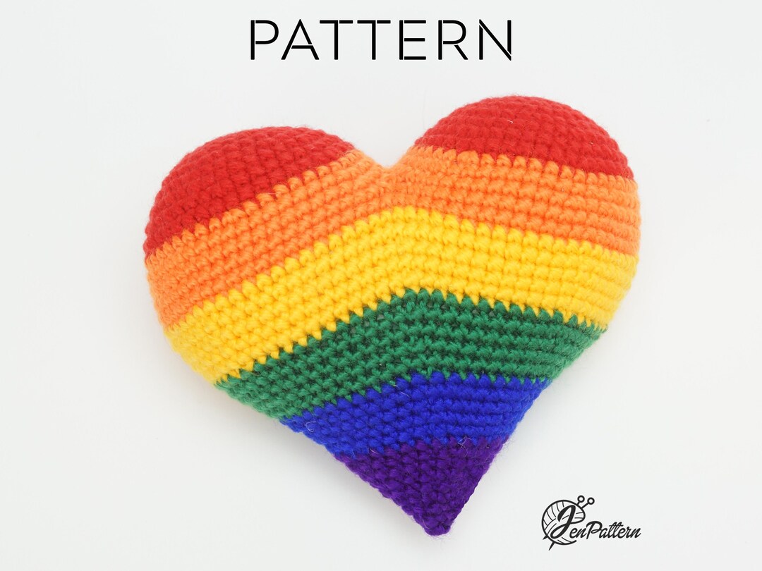 Rainbow Heart Crochet PATTERN, LGBT Pride Heart, Gay Pride Decoration