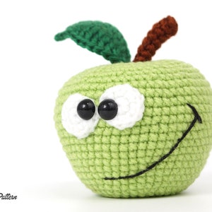 Funny apple crochet PATTERN, Amigurumi fruit tutorial, DIY teacher gift. PDF file (English) image 9