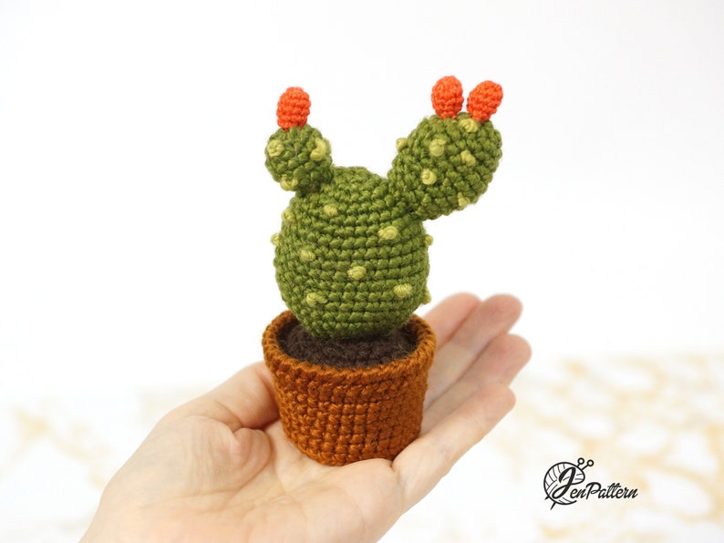 Cactus Collection crochet PATTERN, Amigurumi cactus plant, Crochet prickly pear tutorial. PDF file English image 5