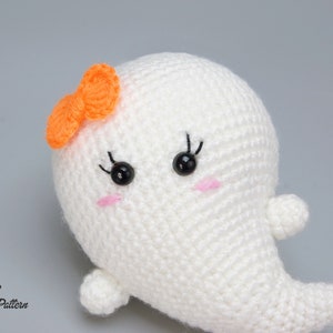 Halloween ghost crochet PATTERN, DIY Kawaii ghost ornaments, Cute Halloween amigurumi crochet tutorial. PDF file English image 8