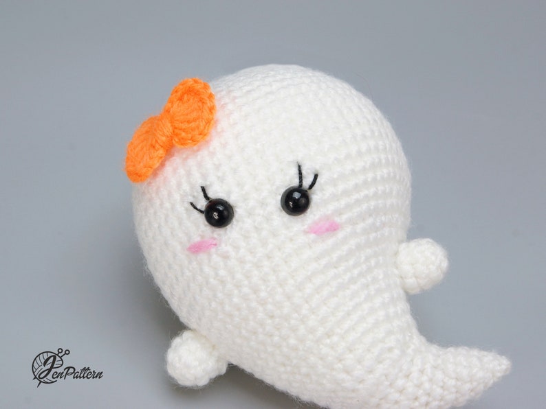 Halloween ghost crochet PATTERN, DIY Kawaii ghost ornaments, Cute Halloween amigurumi crochet tutorial. PDF file English image 8