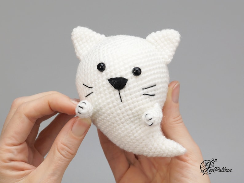 Cat Ghost Crochet PATTERN Halloween Cat DIY Kawaii Ghost - Etsy