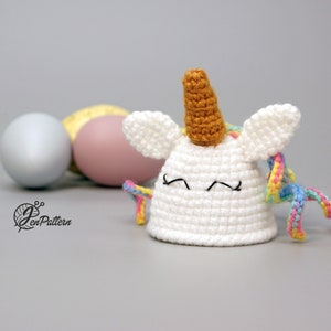 Unicorn egg warmer crochet PATTERN, Easter decoration, DIY kitchen decor tutorial. PDF file English image 5