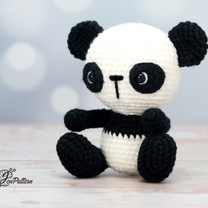 Panda bear crochet PATTERN, Easy amigurumi panda stuffed animal tutorial for beginners. PDF file English image 10