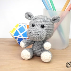 Little Hippo crochet PATTERN, DIY amigurumi hippo safari animal tutorial, Amigurumi for beginners. PDF file English image 5